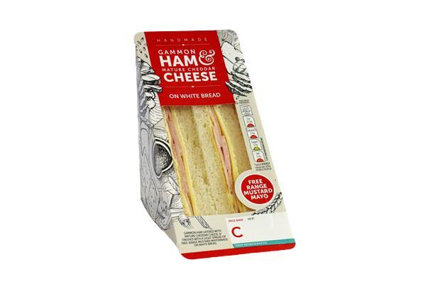 Ham, cheddar & mustard mayo on white (packed lunch option 3)