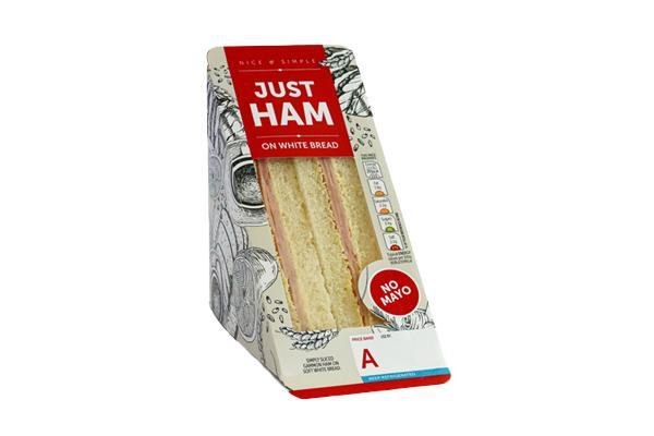 Simply ham on white (packed lunch option 1) NM