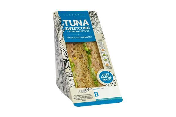 Tuna, sweetcorn and lettuce on malted  (packed lunch option 2) 