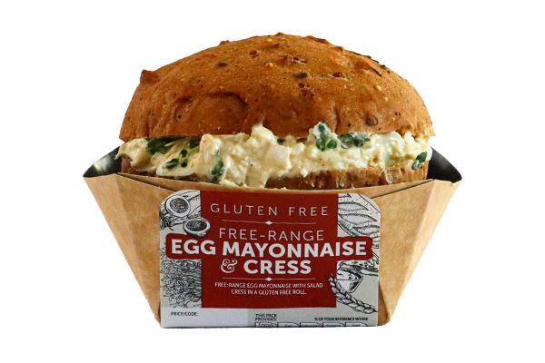 Egg & cress on a roll (Non-gluten containing option) GF, V